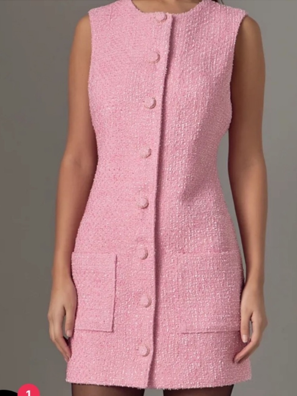 Endless Rose Tweed Pink Mini Dress XS
